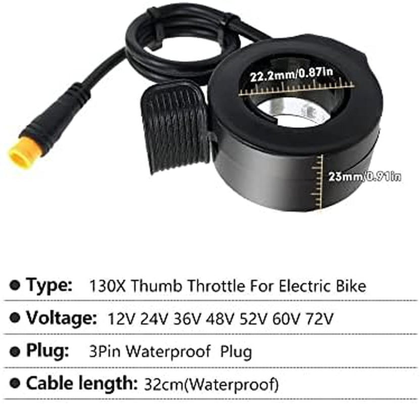 Electric Scooter Thumb Throttle, Speed Control Finger Throttle Accelerator with Waterproof Connector for Electric Scooters
